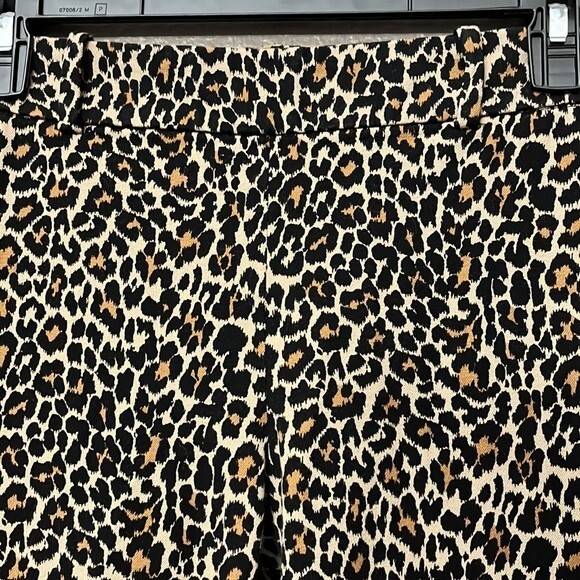 J Crew Factory Winnie Pant in leopard print size 2 side zipper - Picture 4 of 12